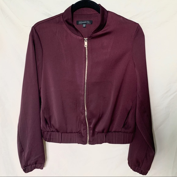 Dynamite Satin Bomber Jacket - Picture 2 of 5